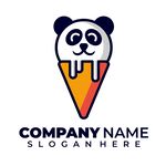 熊猫冰淇淋标志设计
