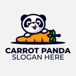 熊猫抱胡萝卜卡通标志