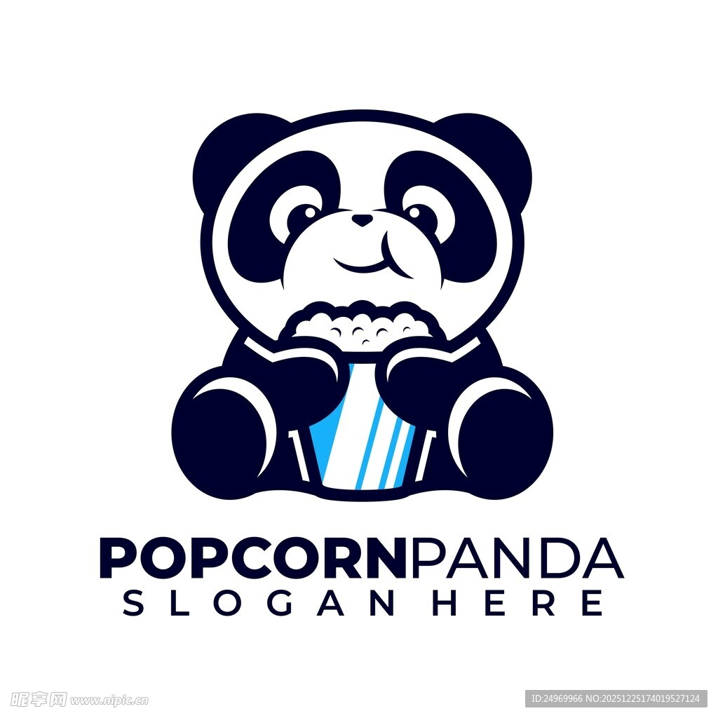 熊猫爆米花标志设计