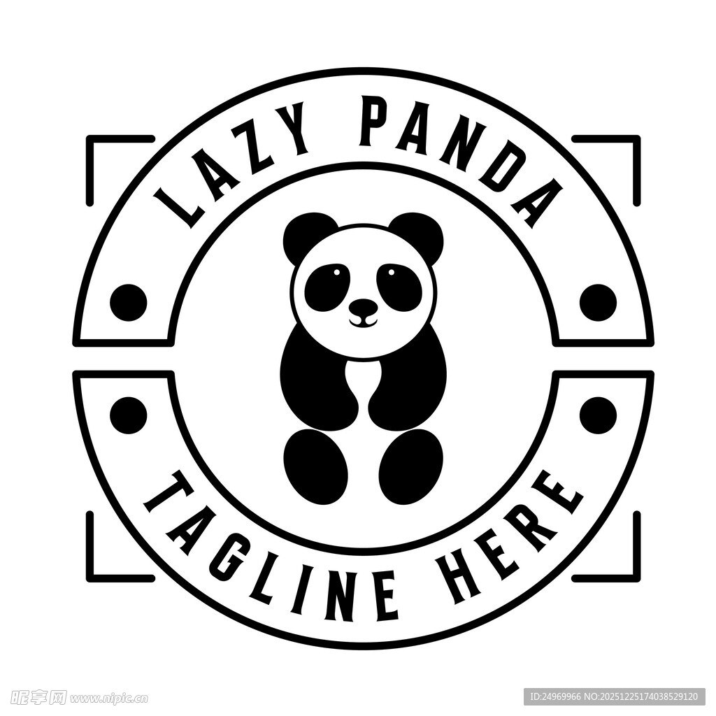 懒熊猫标志设计