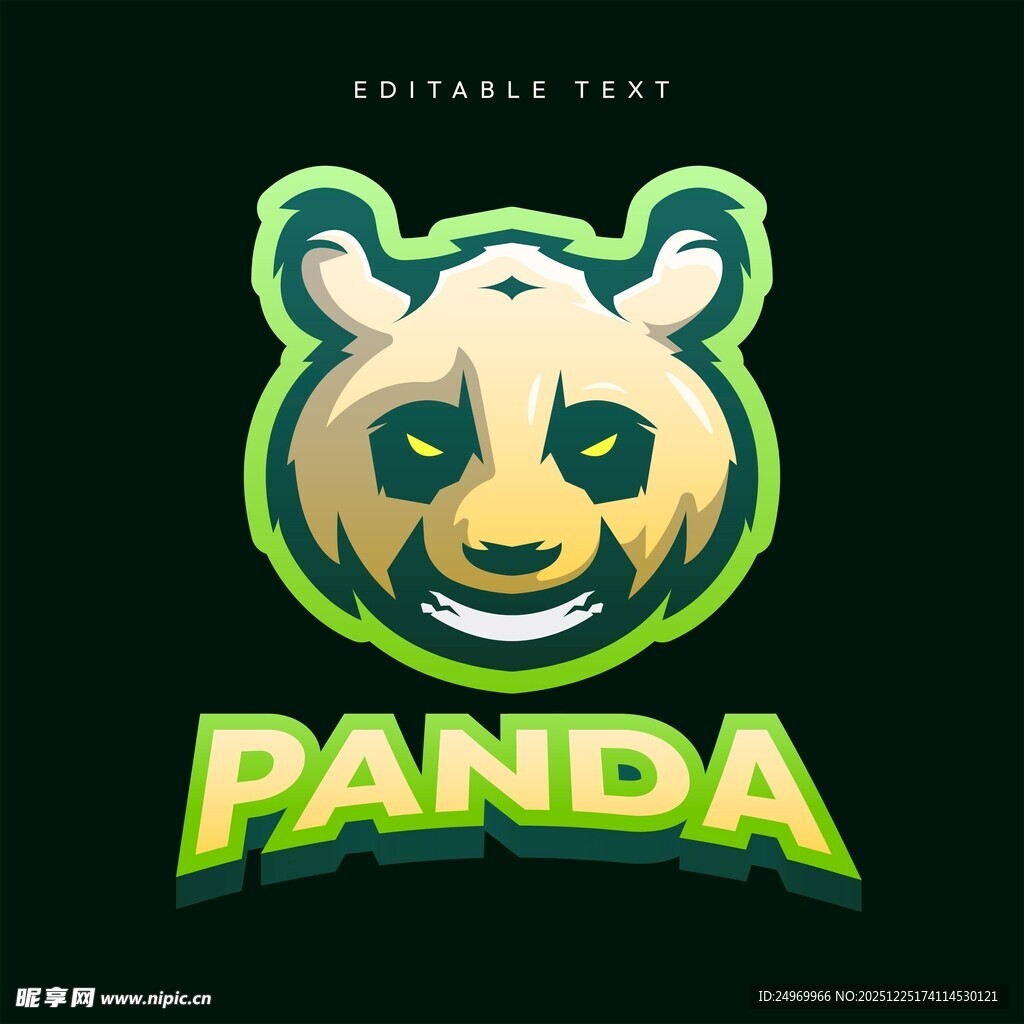 熊猫主题酷炫标志设计