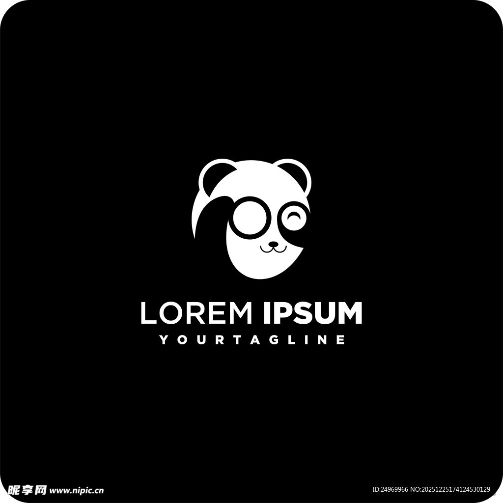 简约熊猫主题品牌标志