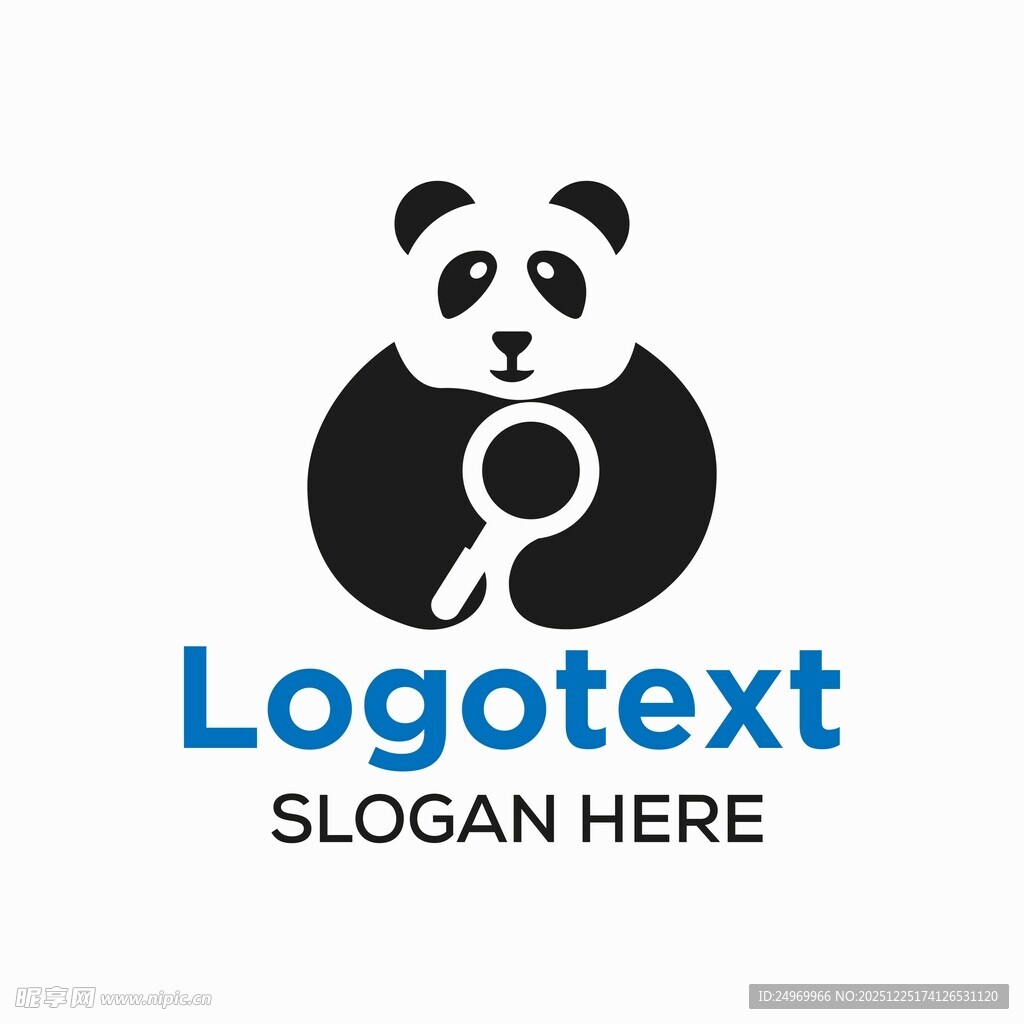 熊猫主题简约标志设计