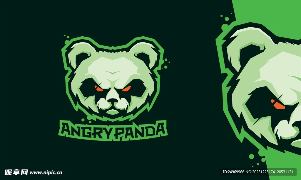 愤怒熊猫标志设计