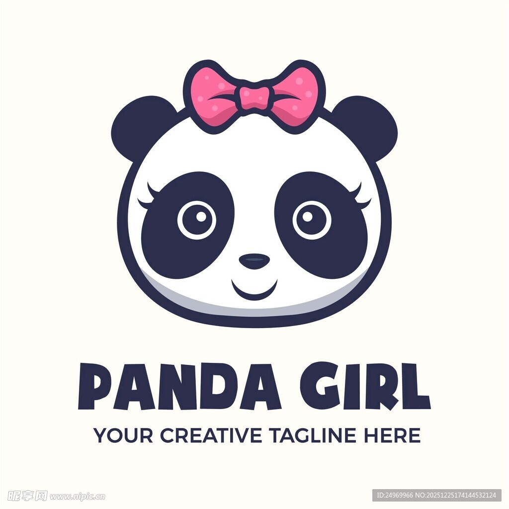 熊猫女孩标志设计