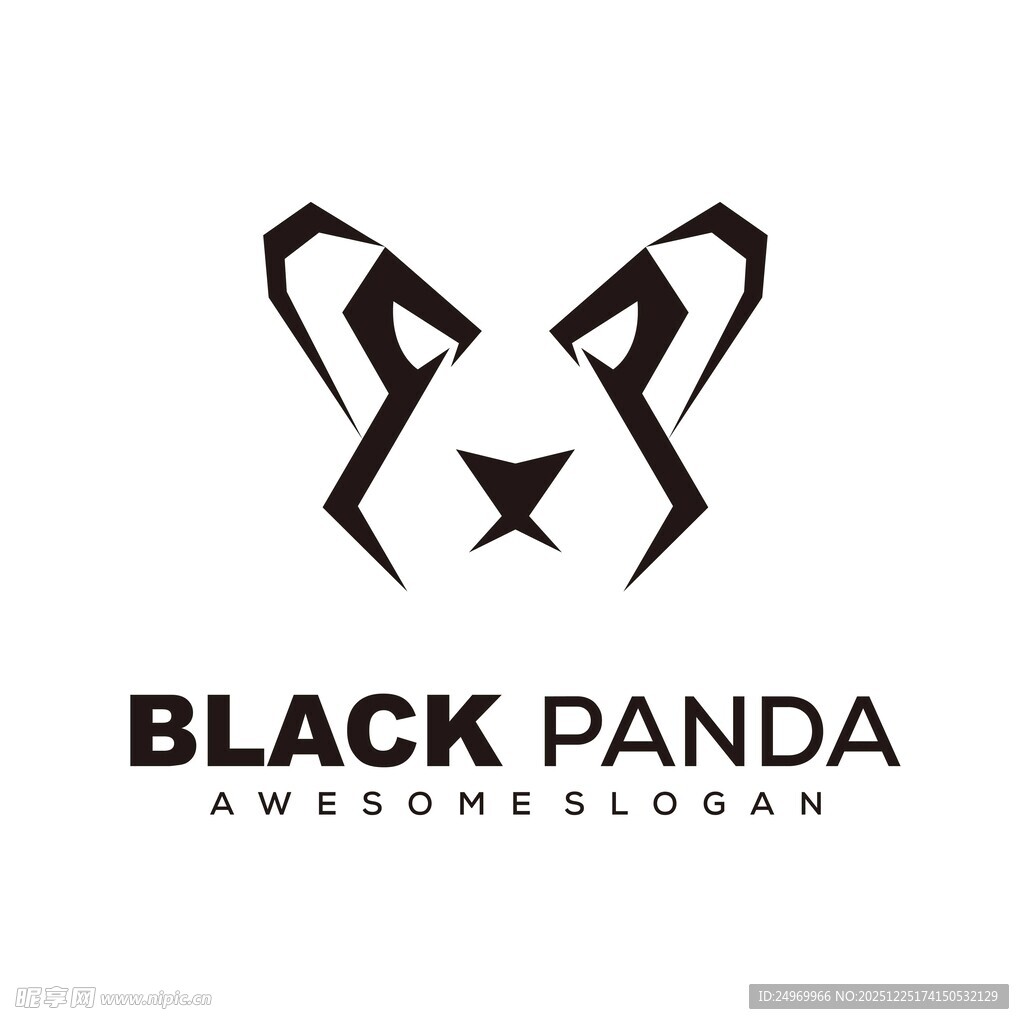 黑熊猫创意标志设计