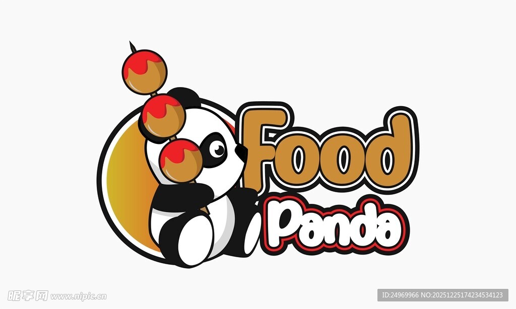 熊猫美食标志设计