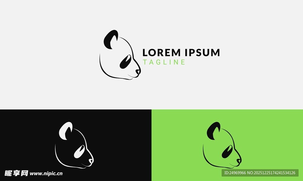 熊猫音乐标志设计