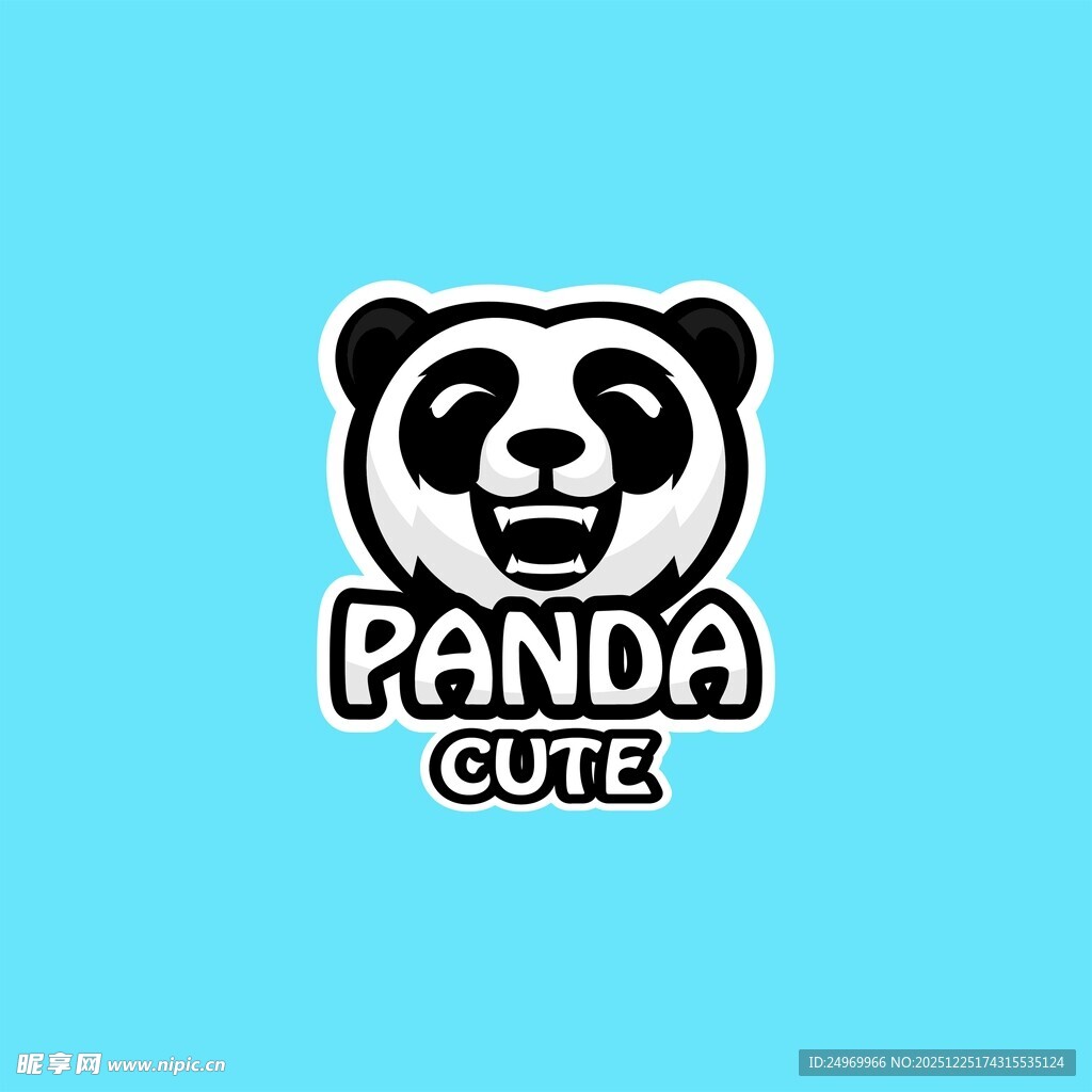 可爱熊猫标志设计