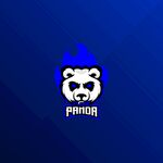 蓝色火焰熊猫标志设计