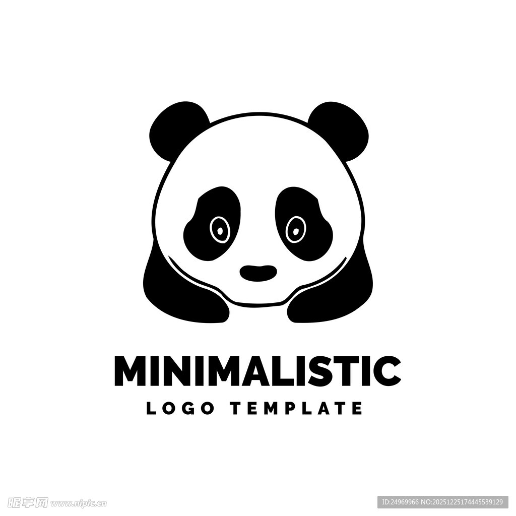 简约熊猫标志模板
