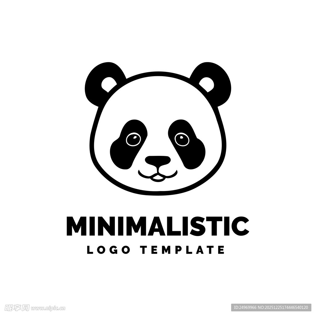 简约熊猫标志模板