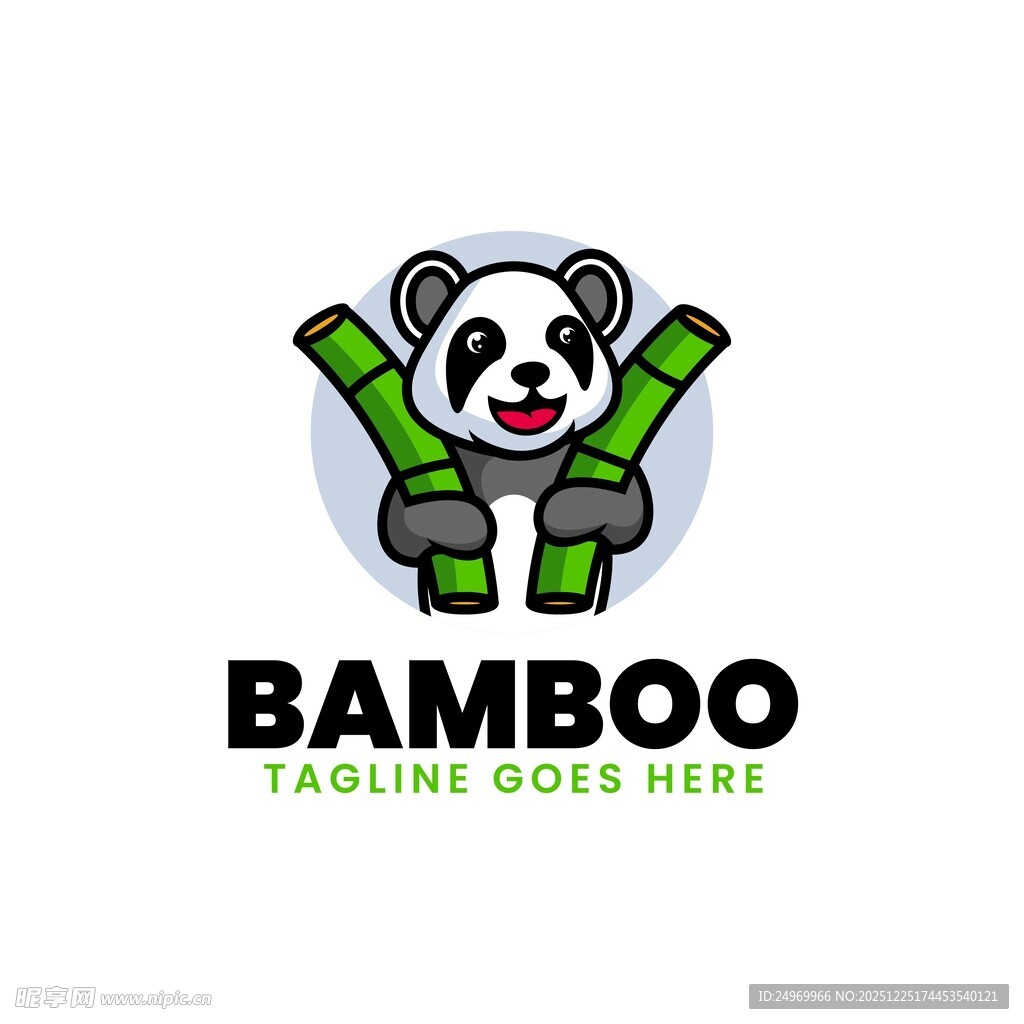熊猫竹子运动标志设计