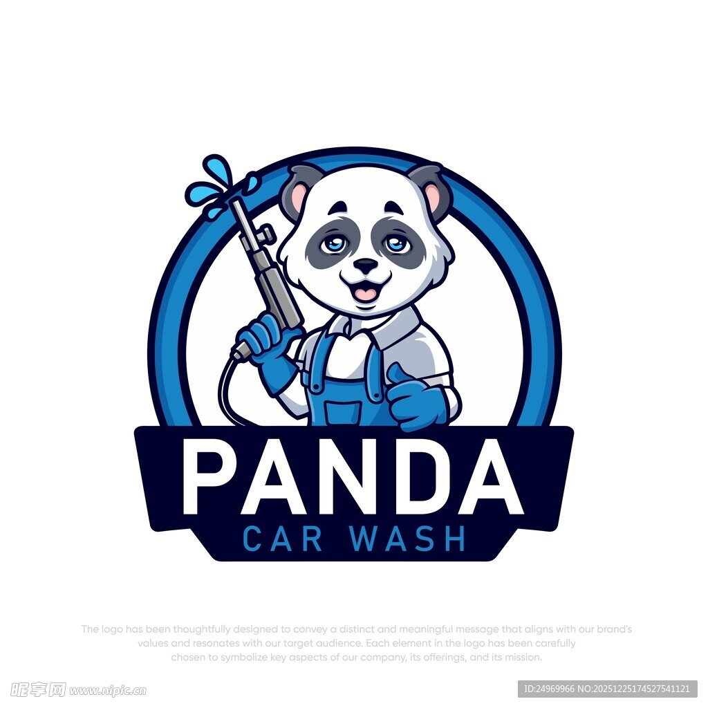 可爱熊猫卡通形象标志