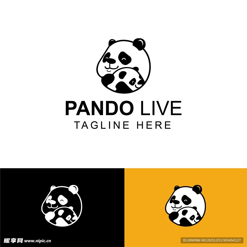 熊猫直播标志设计示例