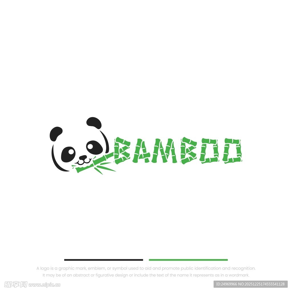 熊猫竹子主题标志设计