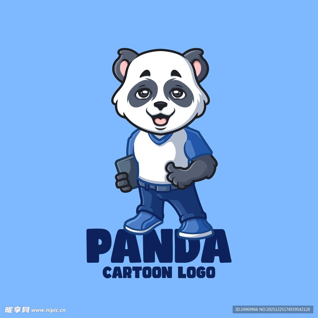 卡通熊猫标志