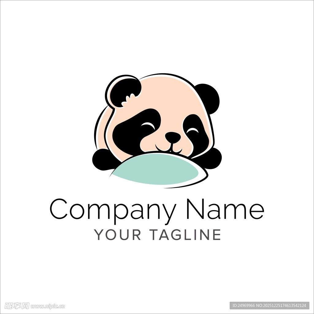 可爱熊猫公司标志设计