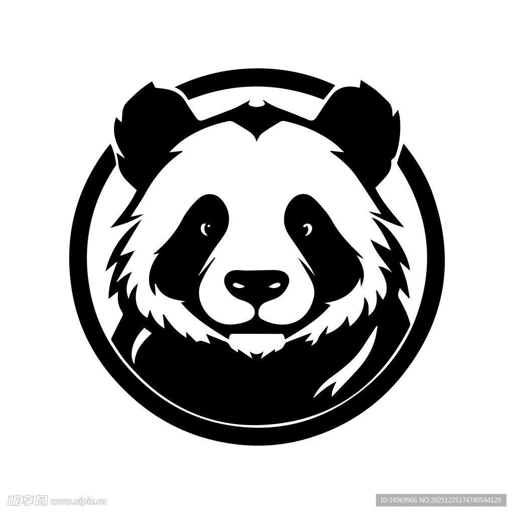 熊猫头像标志设计