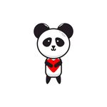可爱熊猫抱红心