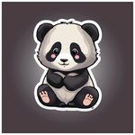可爱卡通熊猫坐姿形象