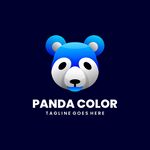 蓝白熊猫色彩标志设计