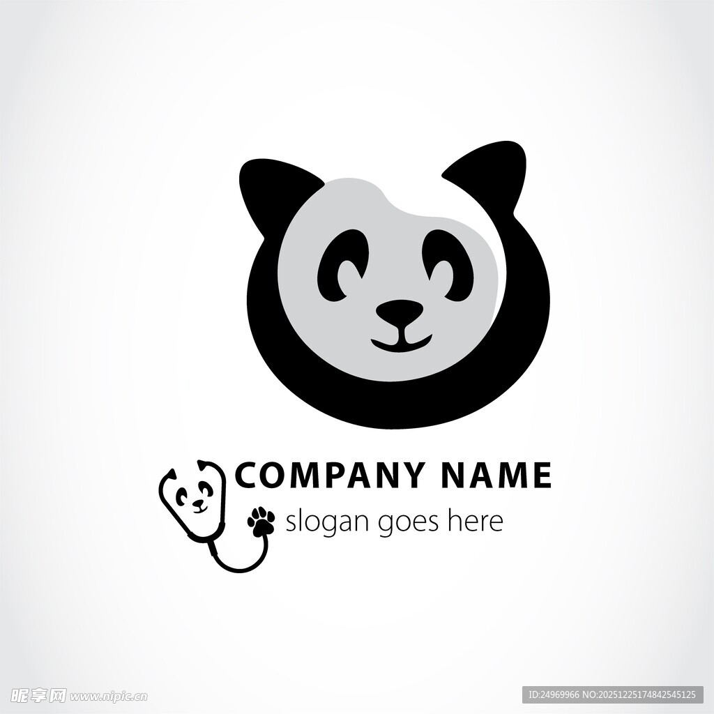 熊猫主题简约公司标志设计