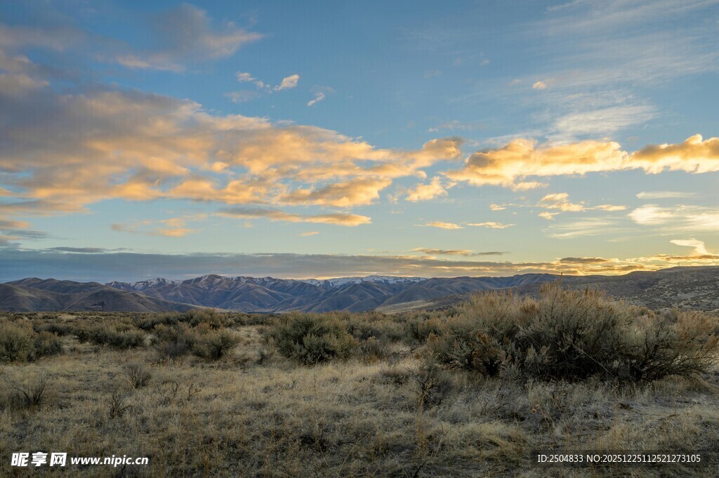 黄昏下的旷野美景