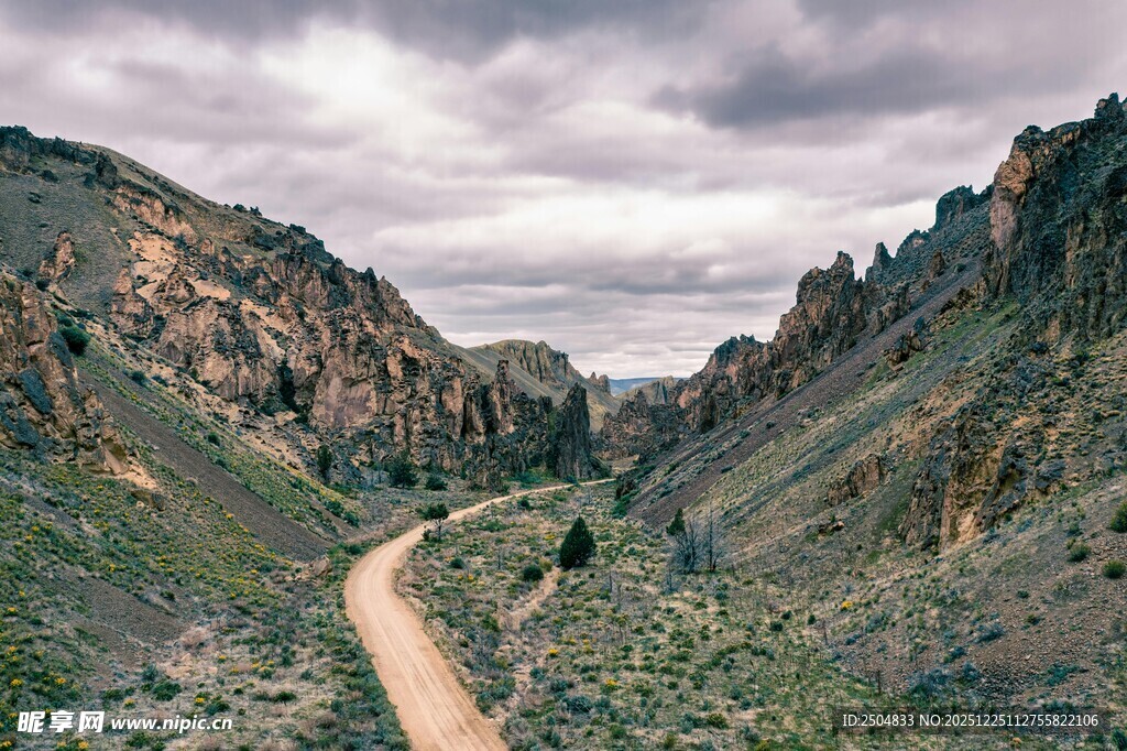 山间蜿蜒小路的壮丽风景