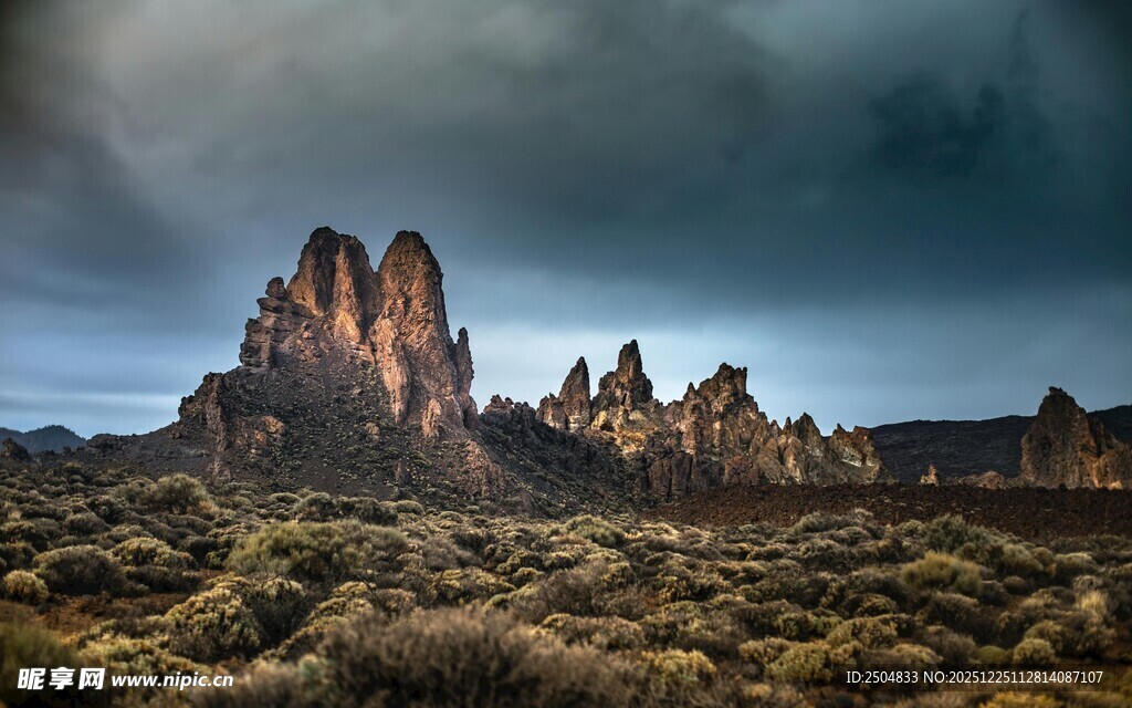 壮丽荒野中的奇特岩石景观