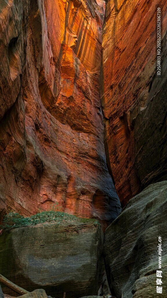 峡谷奇观 岩壁绚丽色彩