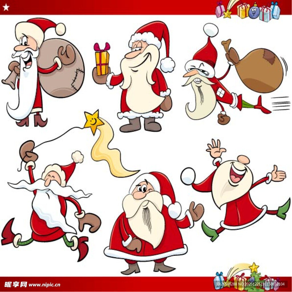 圣诞老人多样动态形象集