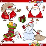 圣诞角色与礼物元素集合