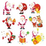 多样圣诞老人卡通形象