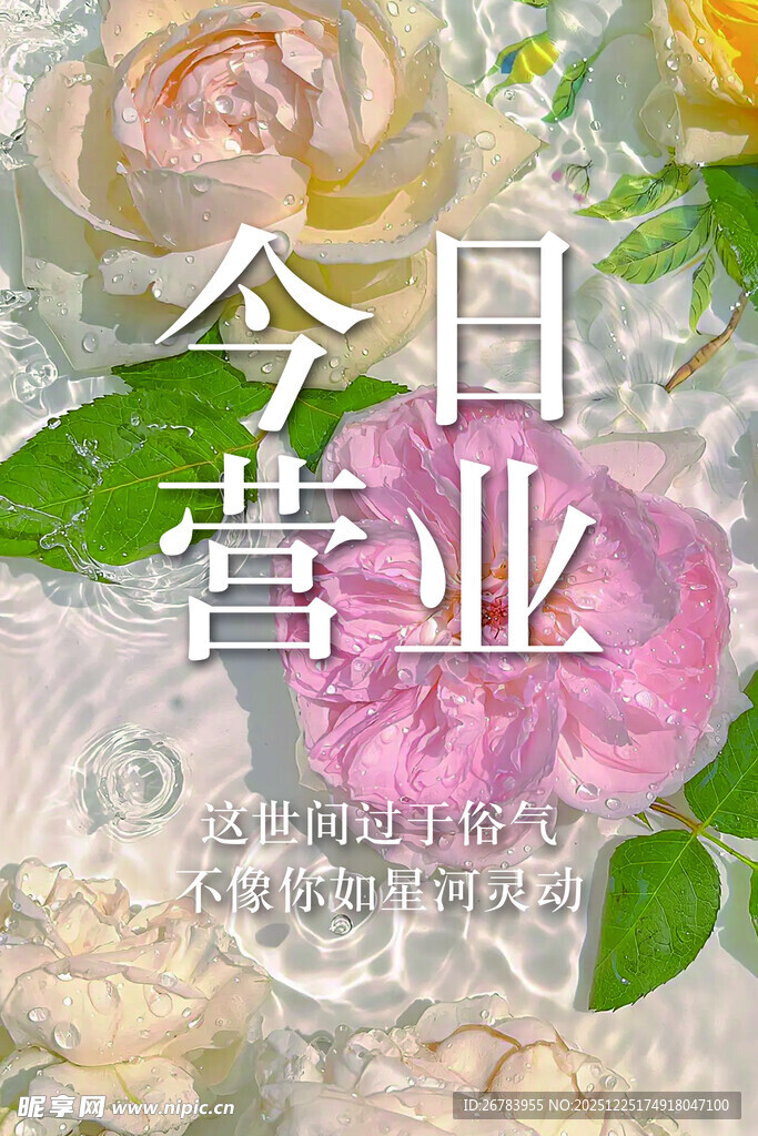 今日营业的浪漫花卉店