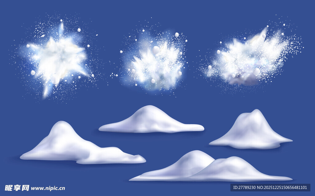 雪花雪堆素材