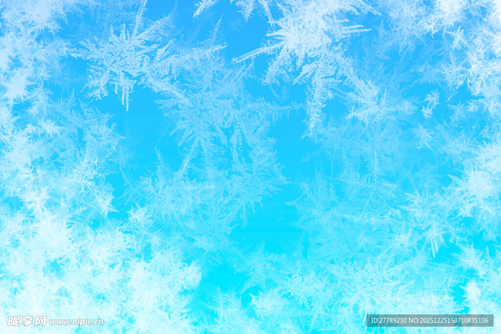 蓝色雪花背景