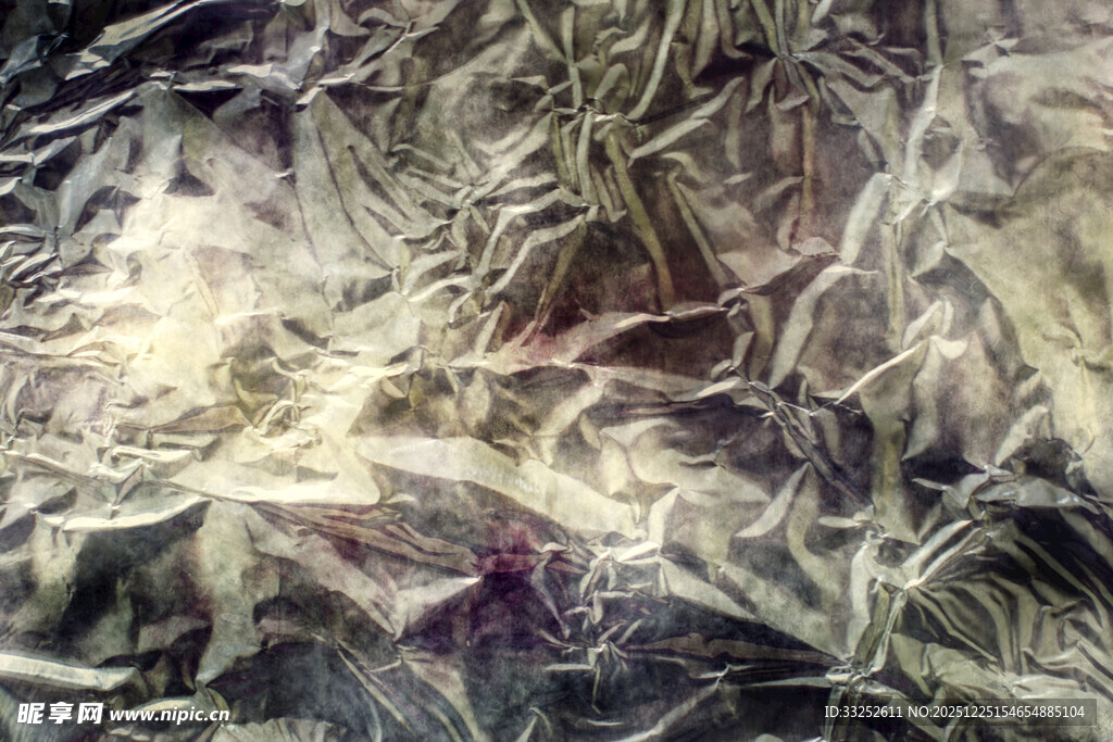 褶皱的透明塑料材质纹理