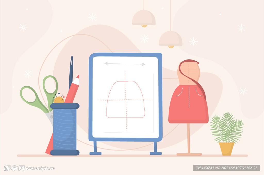 时尚设计师绘图创作场景