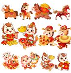 可爱马年卡通形象