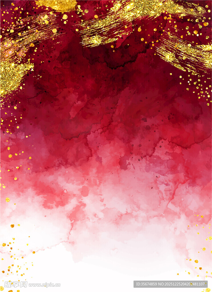 梦幻水彩鎏金背景