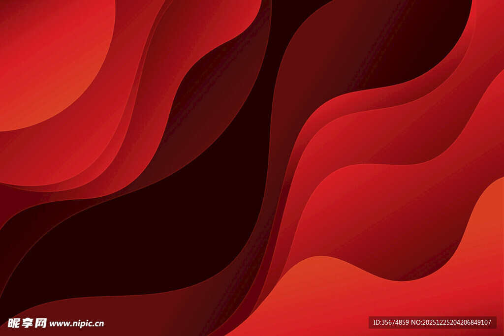 红色动感波浪背景