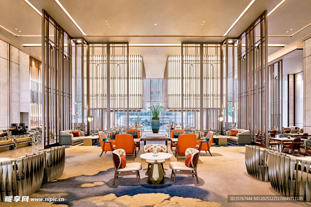 豪华大气的酒店大堂空间