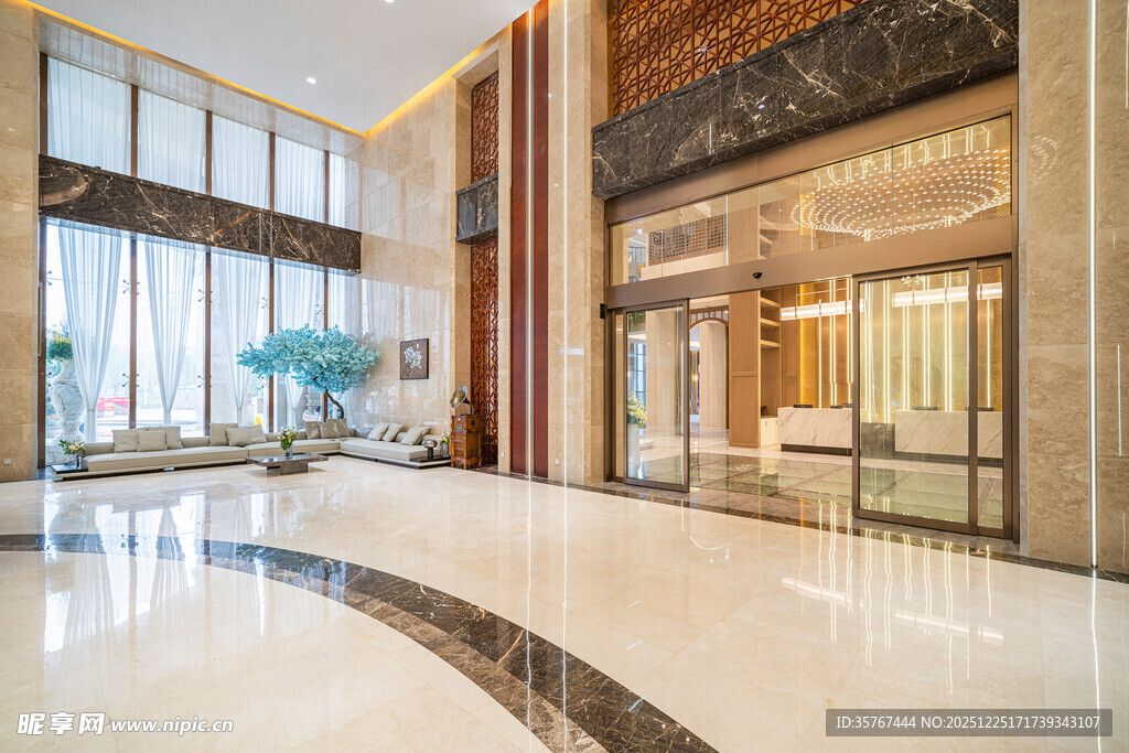 豪华大气的酒店大堂空间