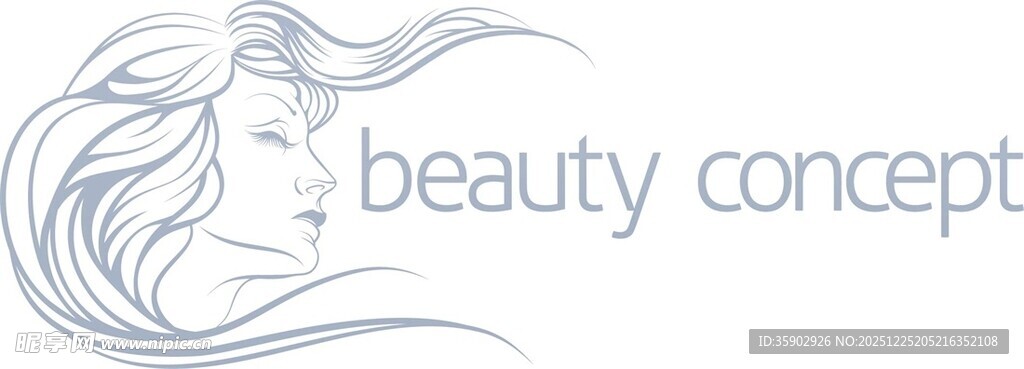 美丽概念线条插画