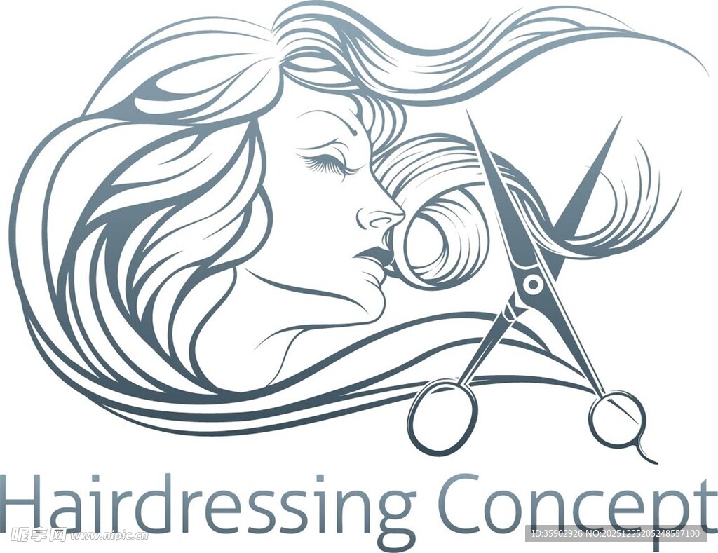 美发概念插画