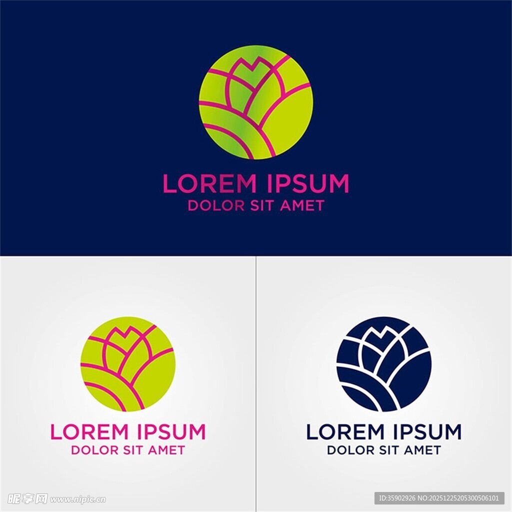 多彩莲花标志设计