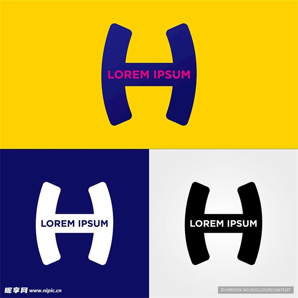 H字母创意品牌标志设计