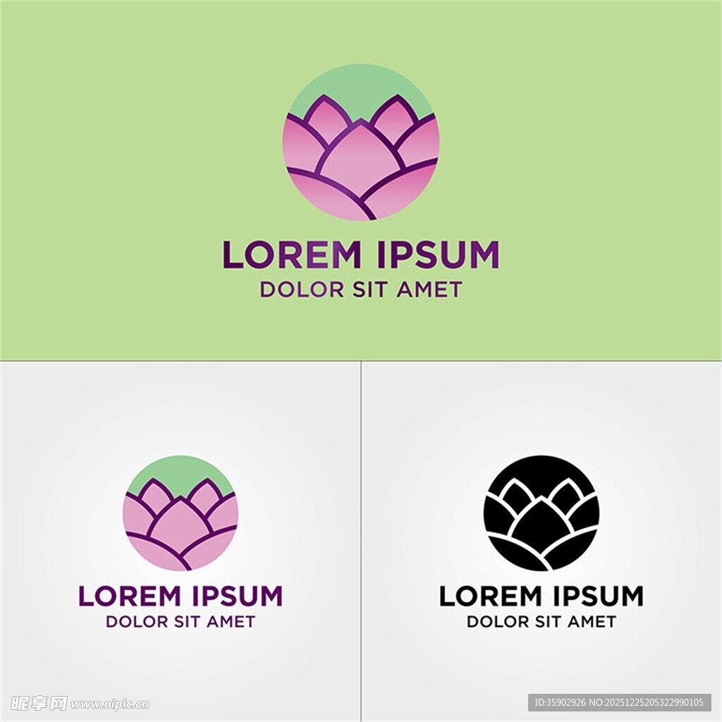 莲花主题创意标志设计