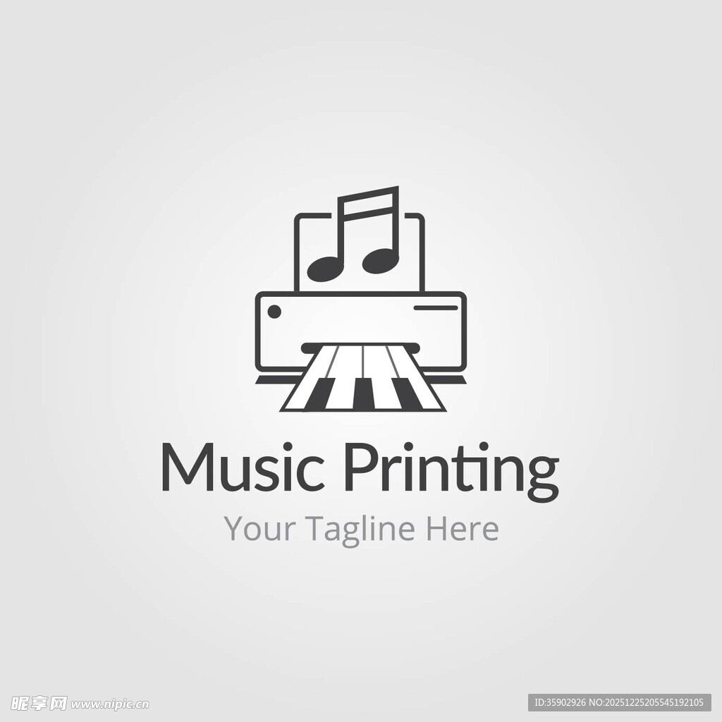音乐打印标志设计